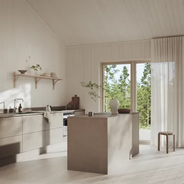 Levi shelf - White-pigmented ash-brass, 2 shelves, 180 cm - Swedese