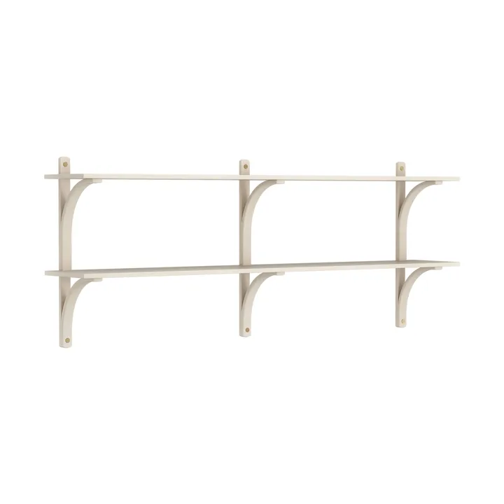 Levi shelf - White-pigmented ash-brass, 2 shelves, 180 cm - Swedese