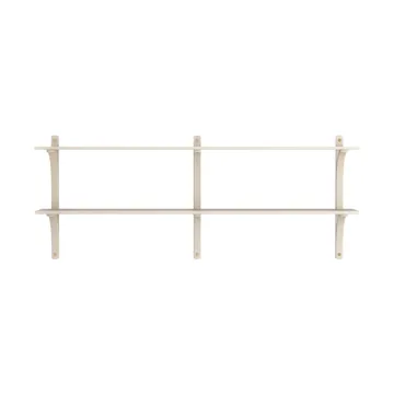 Levi shelf - White-pigmented ash-brass, 2 shelves, 180 cm - Swedese