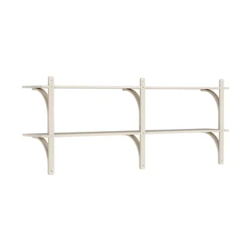 Levi shelf - White-pigmented ash-brass, 2 shelves, 180 cm - Swedese