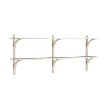 Levi shelf - White-pigmented ash-stainless steel, 2 shelves, 180 cm - Swedese