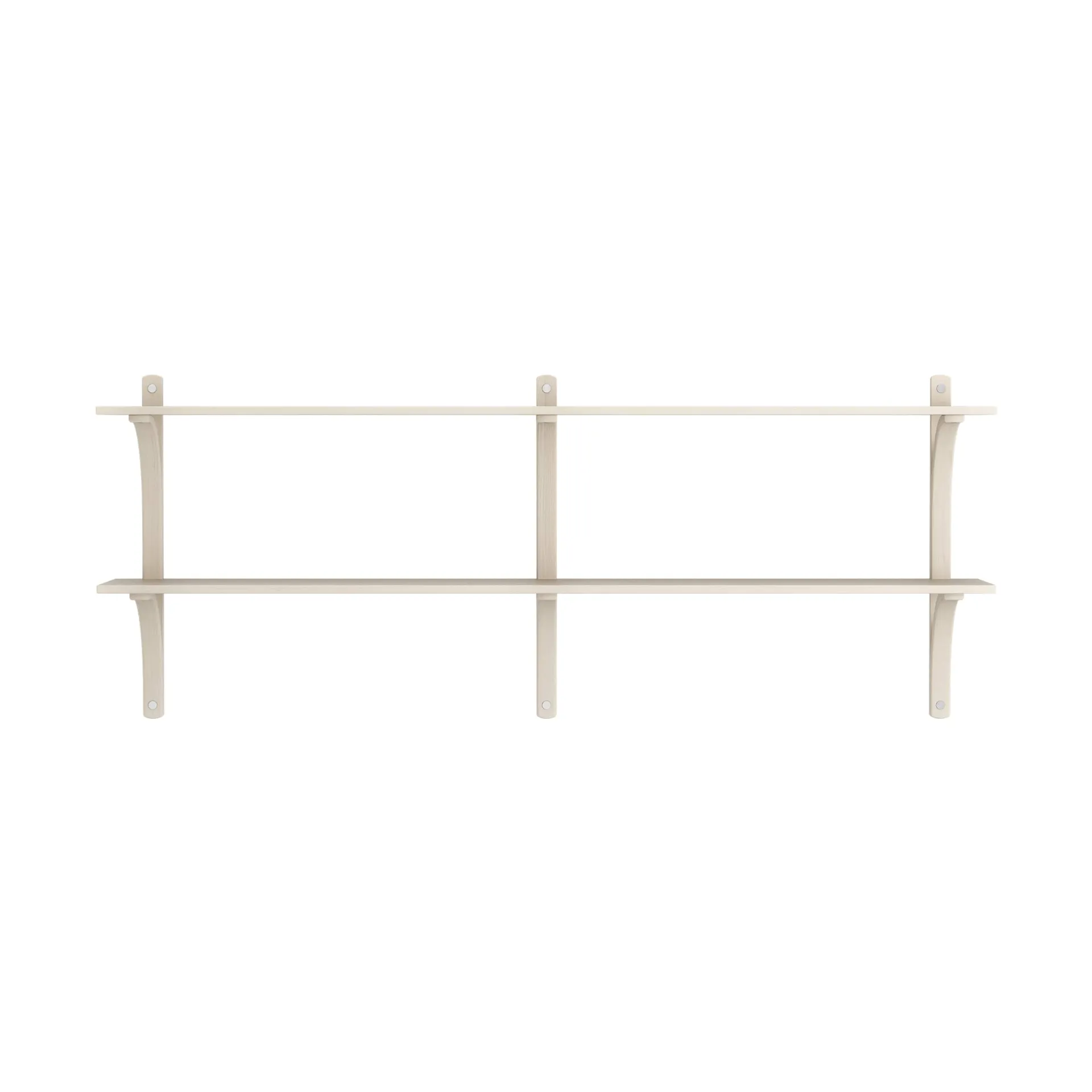 Levi shelf, White-pigmented ash-stainless steel, 2 shelves, 180 cm Swedese