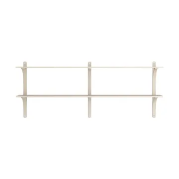 Levi shelf - White-pigmented ash-stainless steel, 2 shelves, 180 cm - Swedese