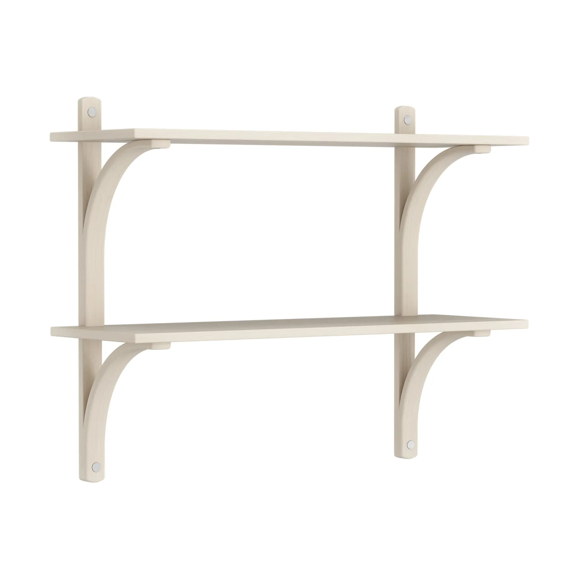 Levi shelf, White-pigmented ash-stainless steel, 2 shelves, 90 cm Swedese