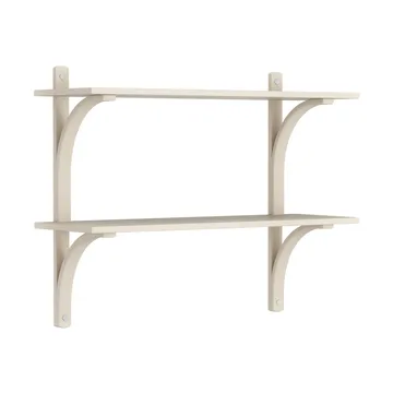 Levi shelf - White-pigmented ash-stainless steel, 2 shelves, 90 cm - Swedese