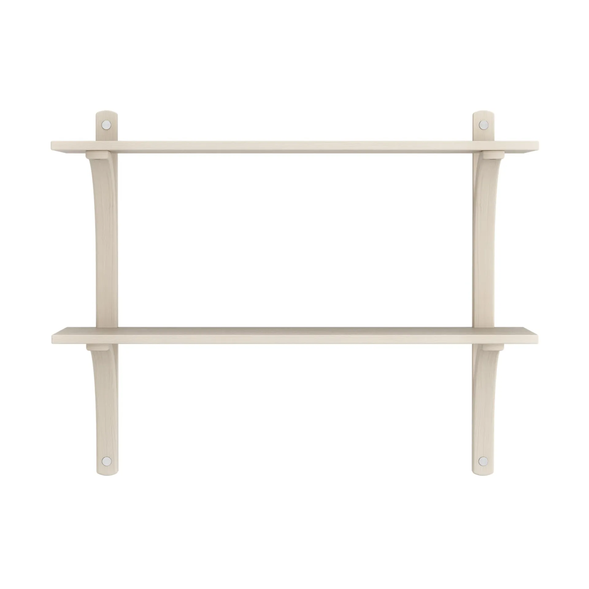 Levi shelf, White-pigmented ash-stainless steel, 2 shelves, 90 cm Swedese