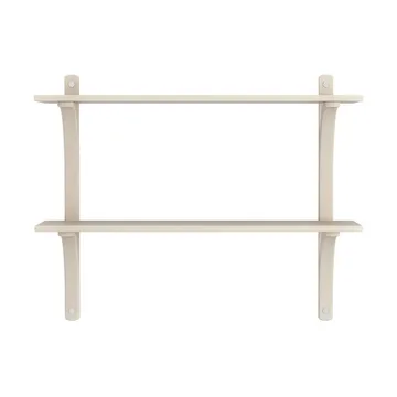 Levi shelf - White-pigmented ash-stainless steel, 2 shelves, 90 cm - Swedese