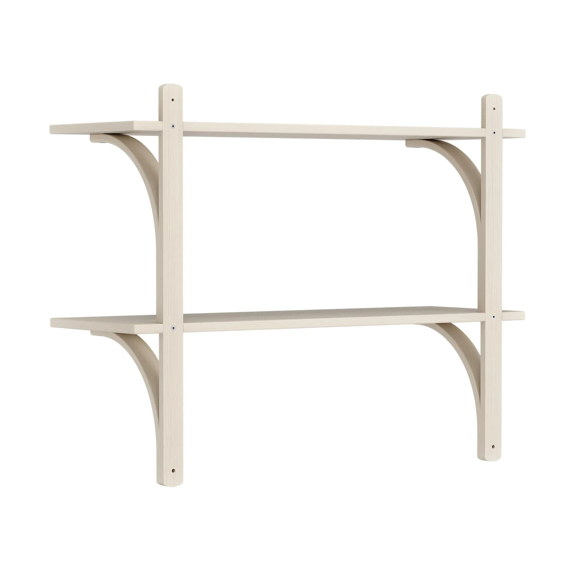 Levi shelf, White-pigmented ash-stainless steel, 2 shelves, 90 cm Swedese