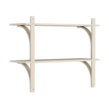 Levi shelf - White-pigmented ash-stainless steel, 2 shelves, 90 cm - Swedese