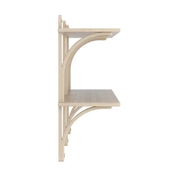 Levi shelf - White-pigmented oak-brass, 2 shelves, 180 cm - Swedese
