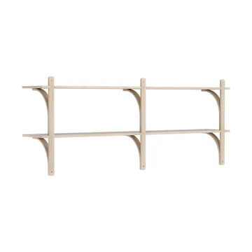 Levi shelf - White-pigmented oak-stainless steel, 2 shelves, 180 cm - Swedese