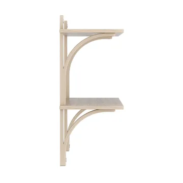 Levi shelf - White-pigmented oak-stainless steel, 2 shelves, 90 cm - Swedese