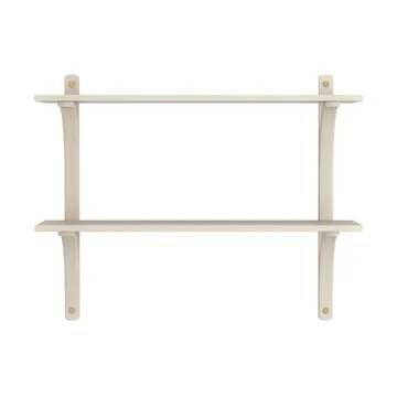 Levi shelf - White-stained ash-brass, 2 shelves, 90 cm - Swedese