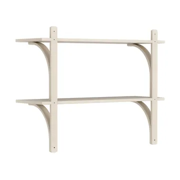 Levi shelf - White-stained ash-brass, 2 shelves, 90 cm - Swedese