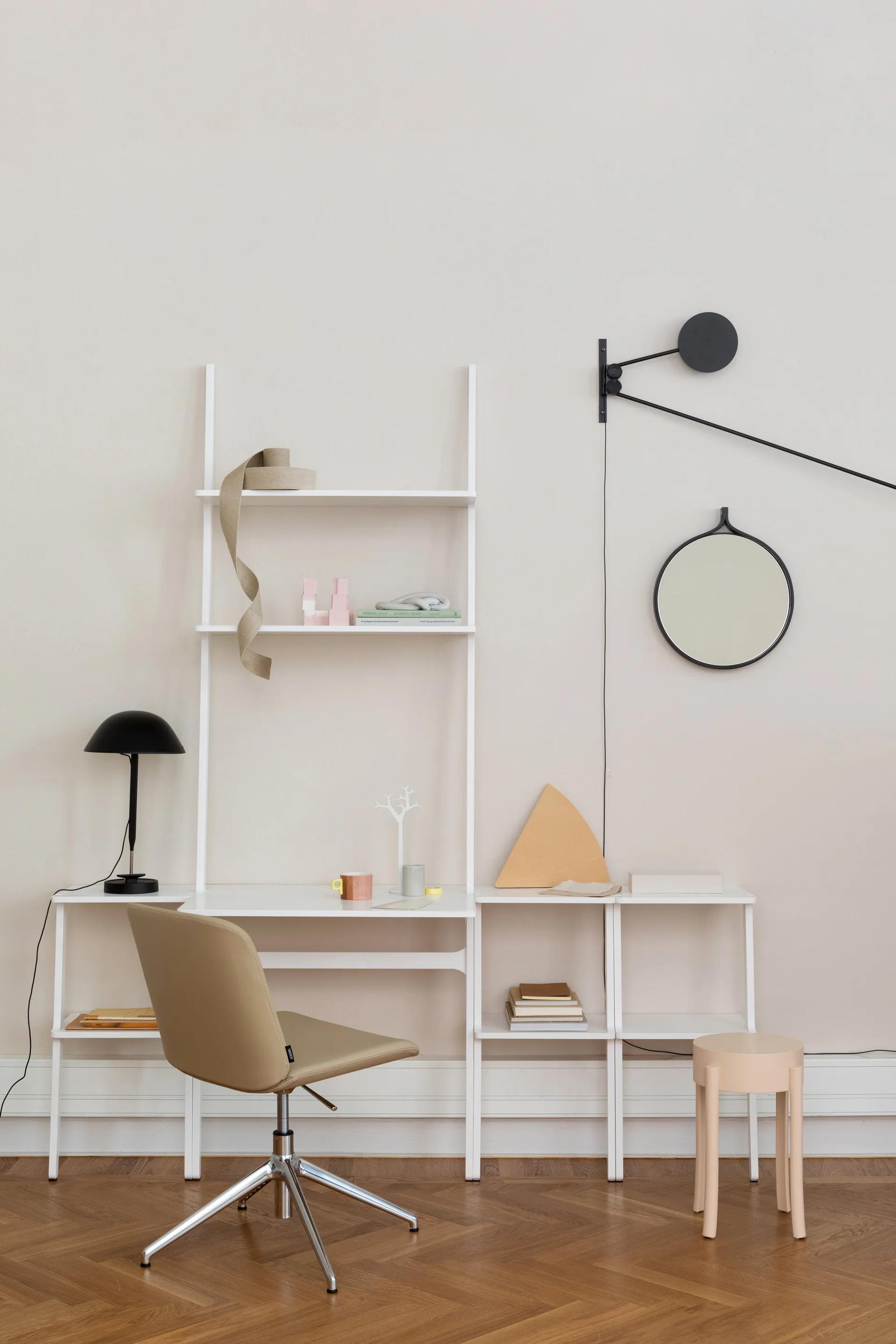 Libri shelf 2 shelf, Ash White glazed Swedese