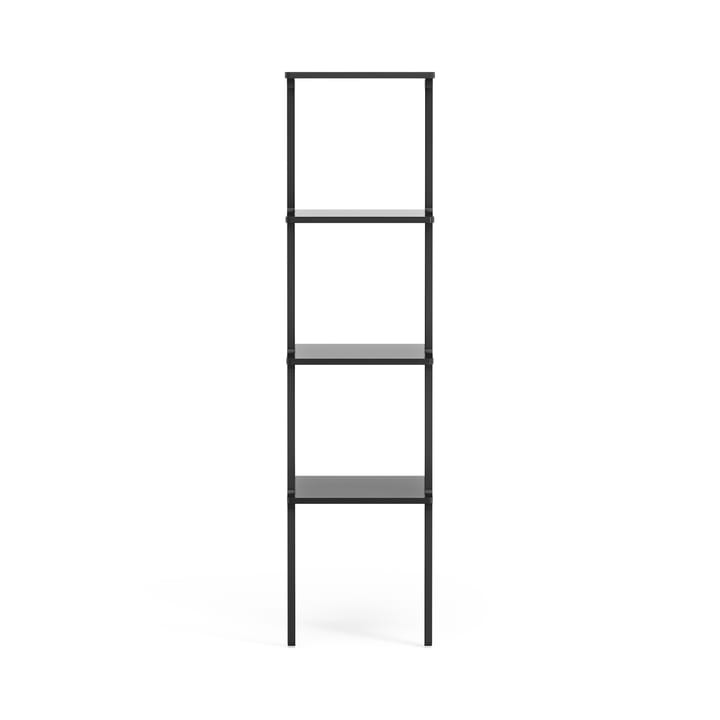 Libri shelf 4 shelf, Ash black glazed Swedese