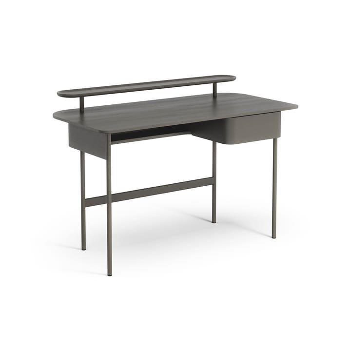Luna desk with drawer and shelf - Oak orkan grey - Swedese