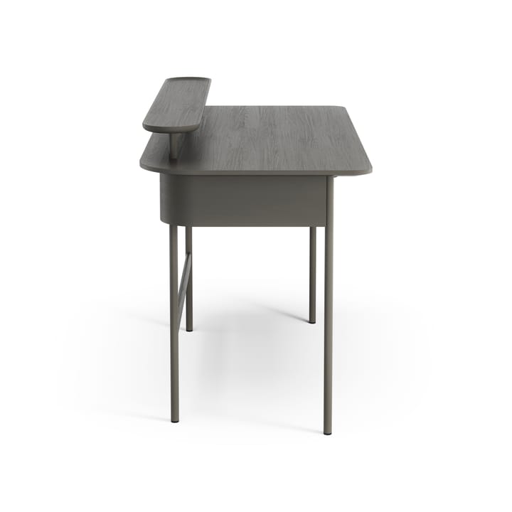Luna desk with drawer and shelf - Oak orkan grey - Swedese