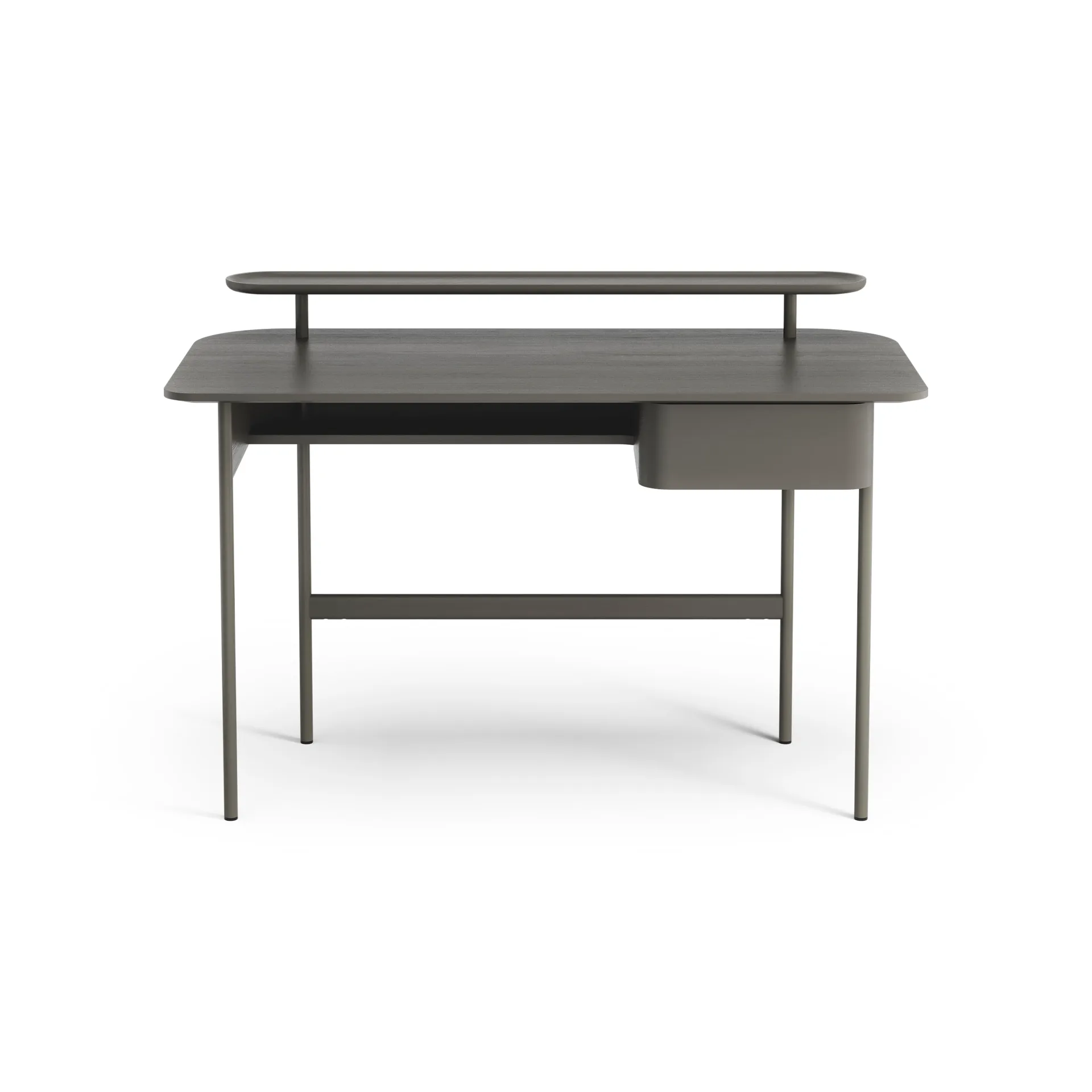 Luna desk with drawer and shelf, Oak orkan grey Swedese
