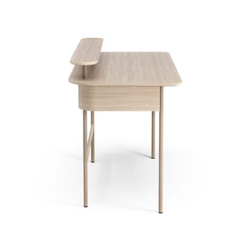 Luna desk with drawer and shelf - Oak white-pigmented - Swedese