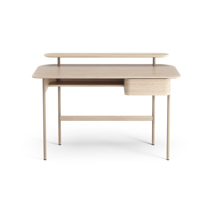 Luna desk with drawer and shelf - Oak white-pigmented - Swedese