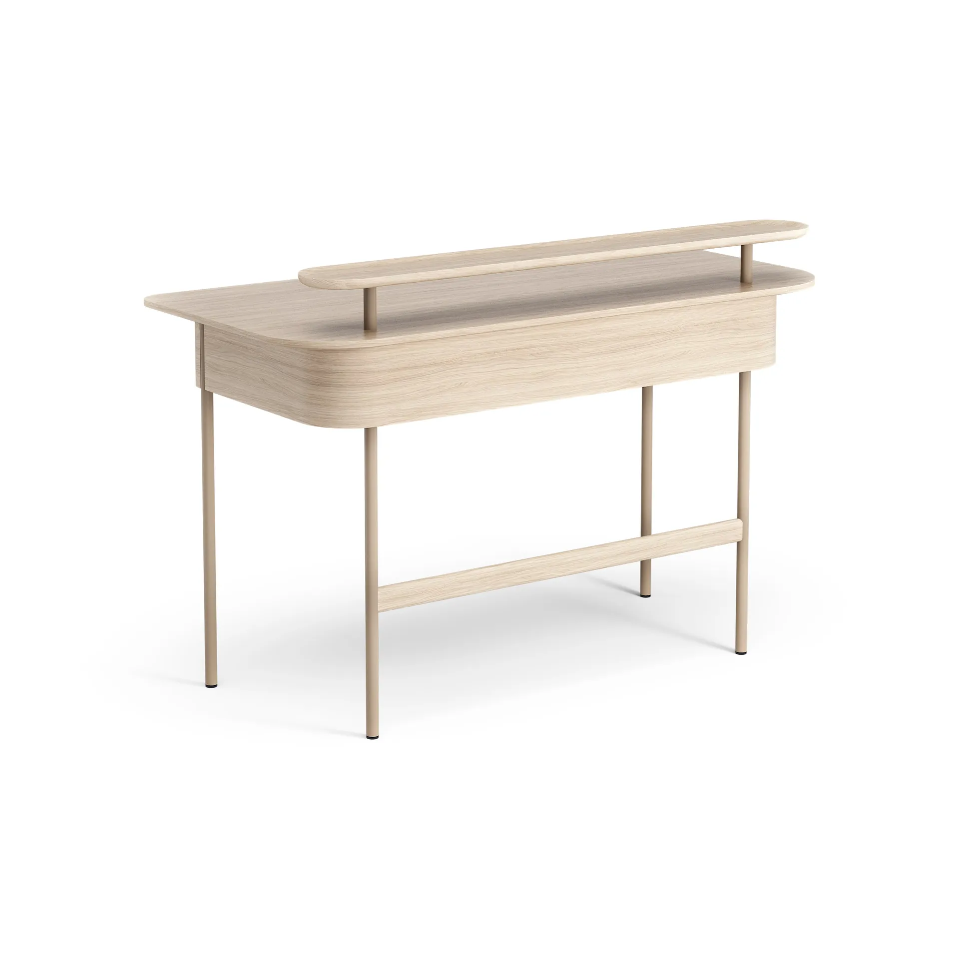 Luna desk with drawer and shelf, Oak white-pigmented Swedese