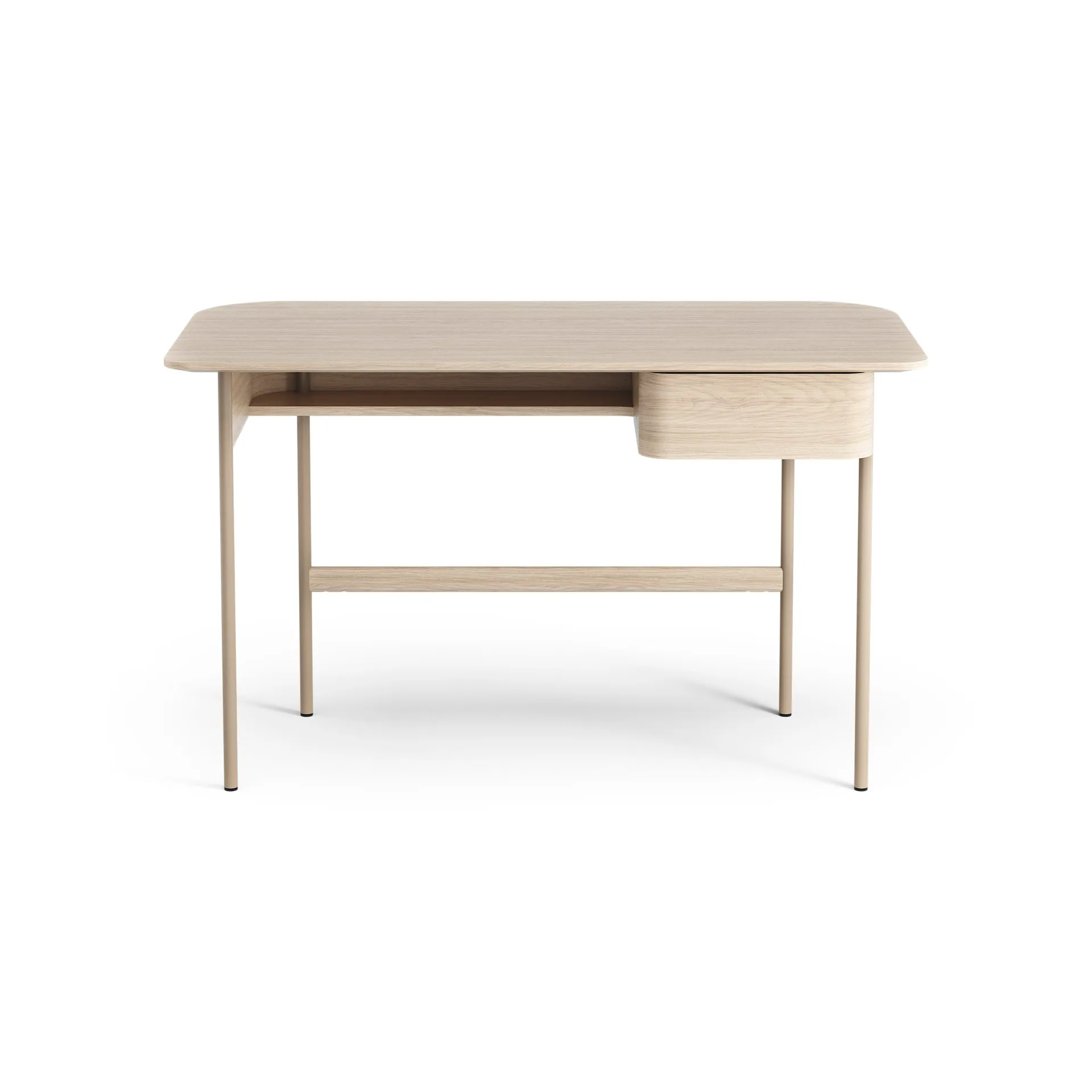 Luna desk with drawer, Oak white-pigmented Swedese