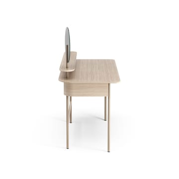 Luna desk with drawer, shelf and mirror - Oak white-pigmented - Swedese