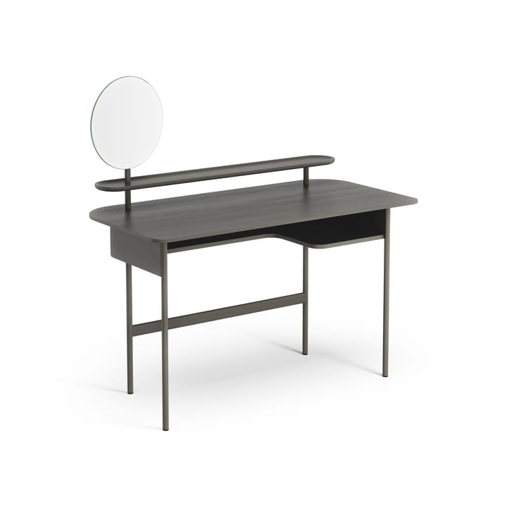 Luna desk with shelf and mirror - Oak orkan grey - Swedese