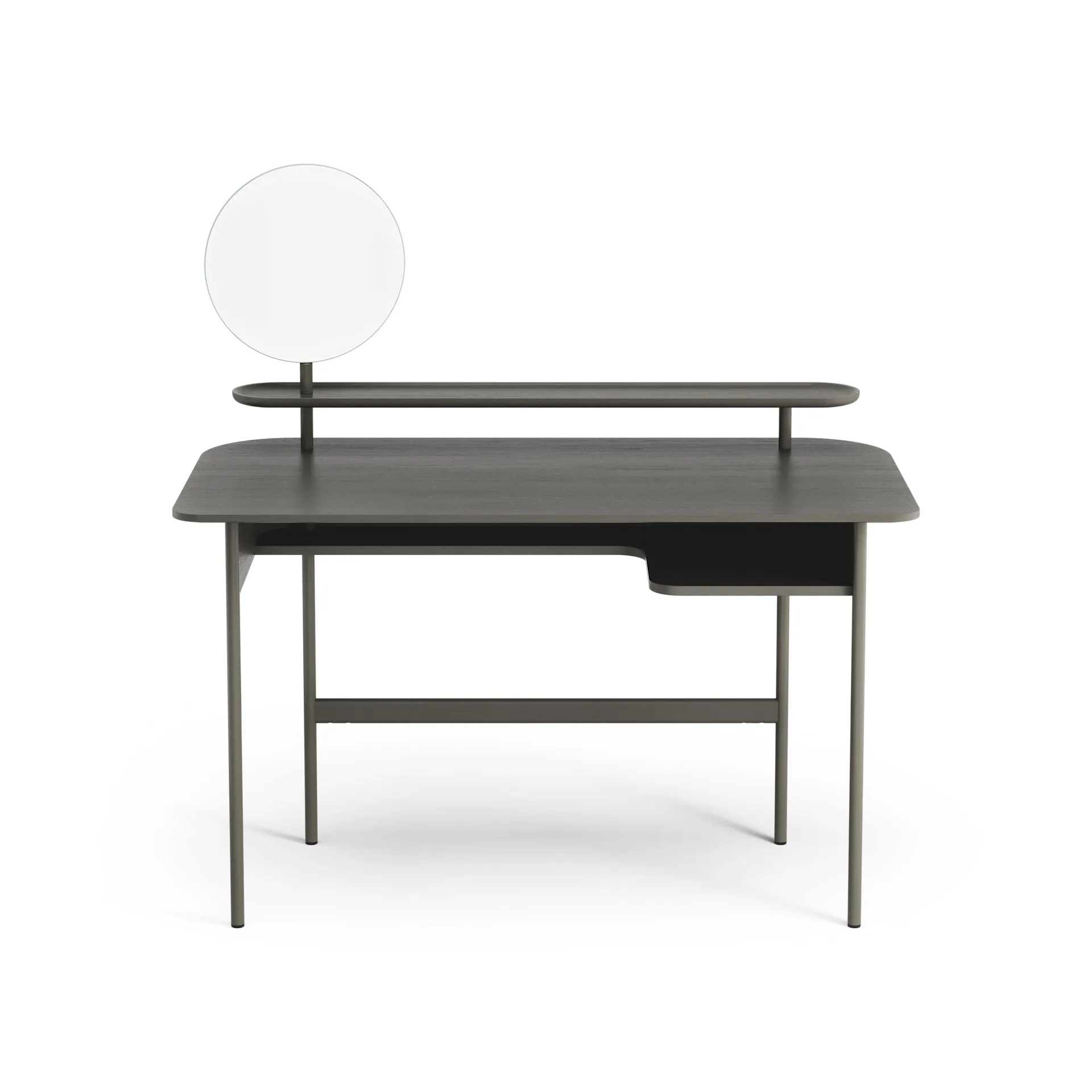 Luna desk with shelf and mirror, Oak orkan grey Swedese