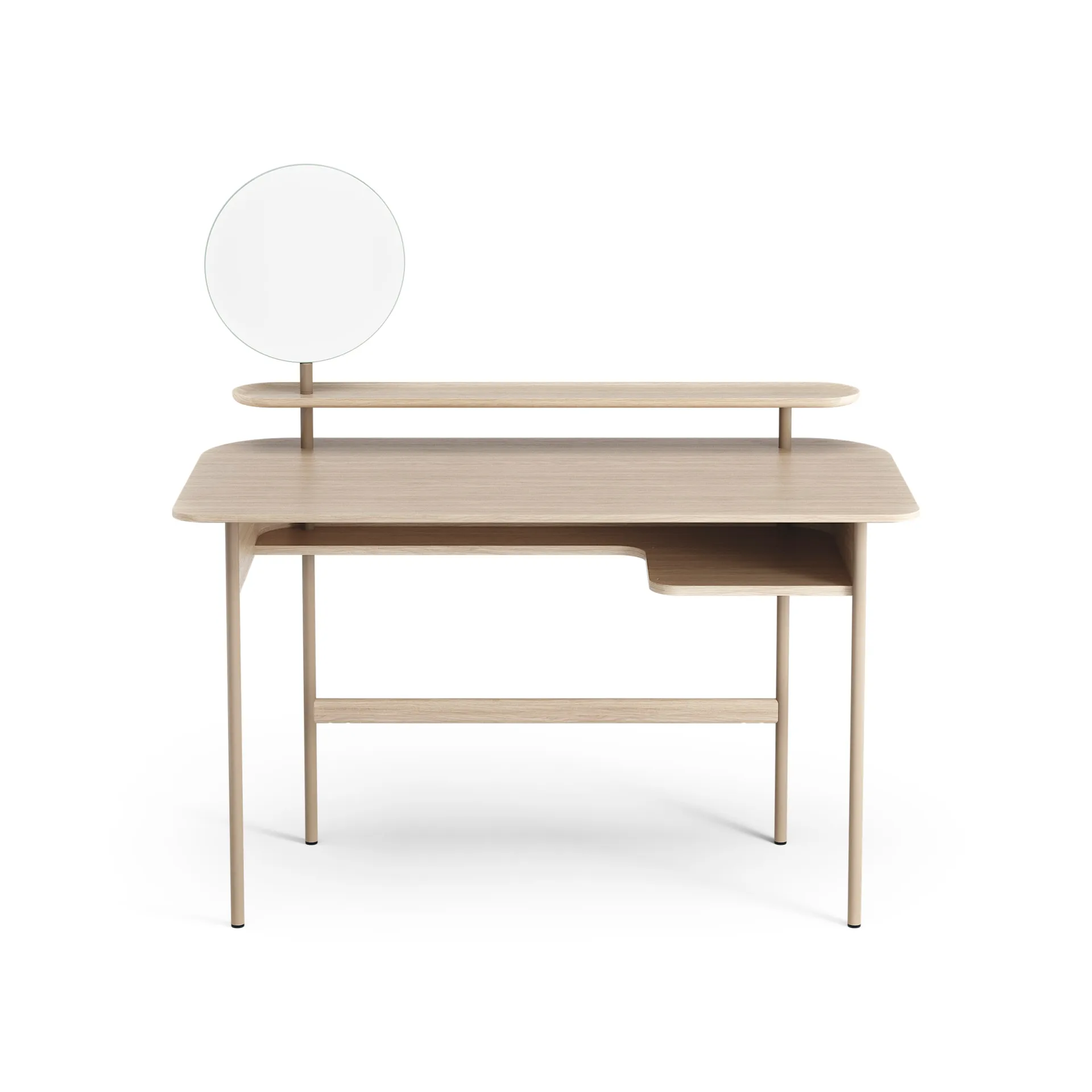 Luna desk with shelf and mirror, Oak white-pigmented Swedese