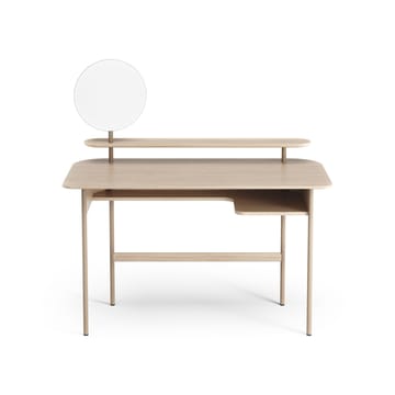 Luna desk with shelf and mirror - Oak white-pigmented - Swedese