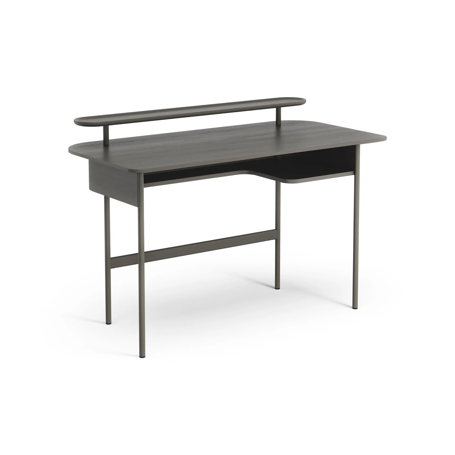 Luna desk with shelf, Oak orkan grey Swedese