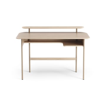 Luna desk with shelf - Oak white-pigmented - Swedese
