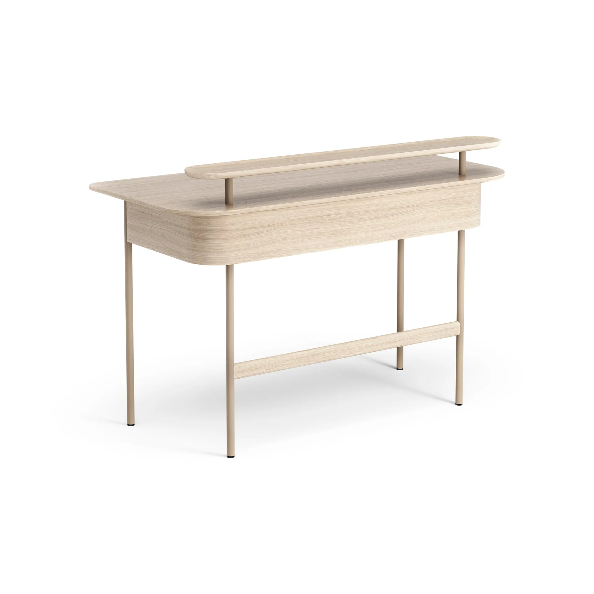 Luna desk with shelf, Oak white-pigmented Swedese