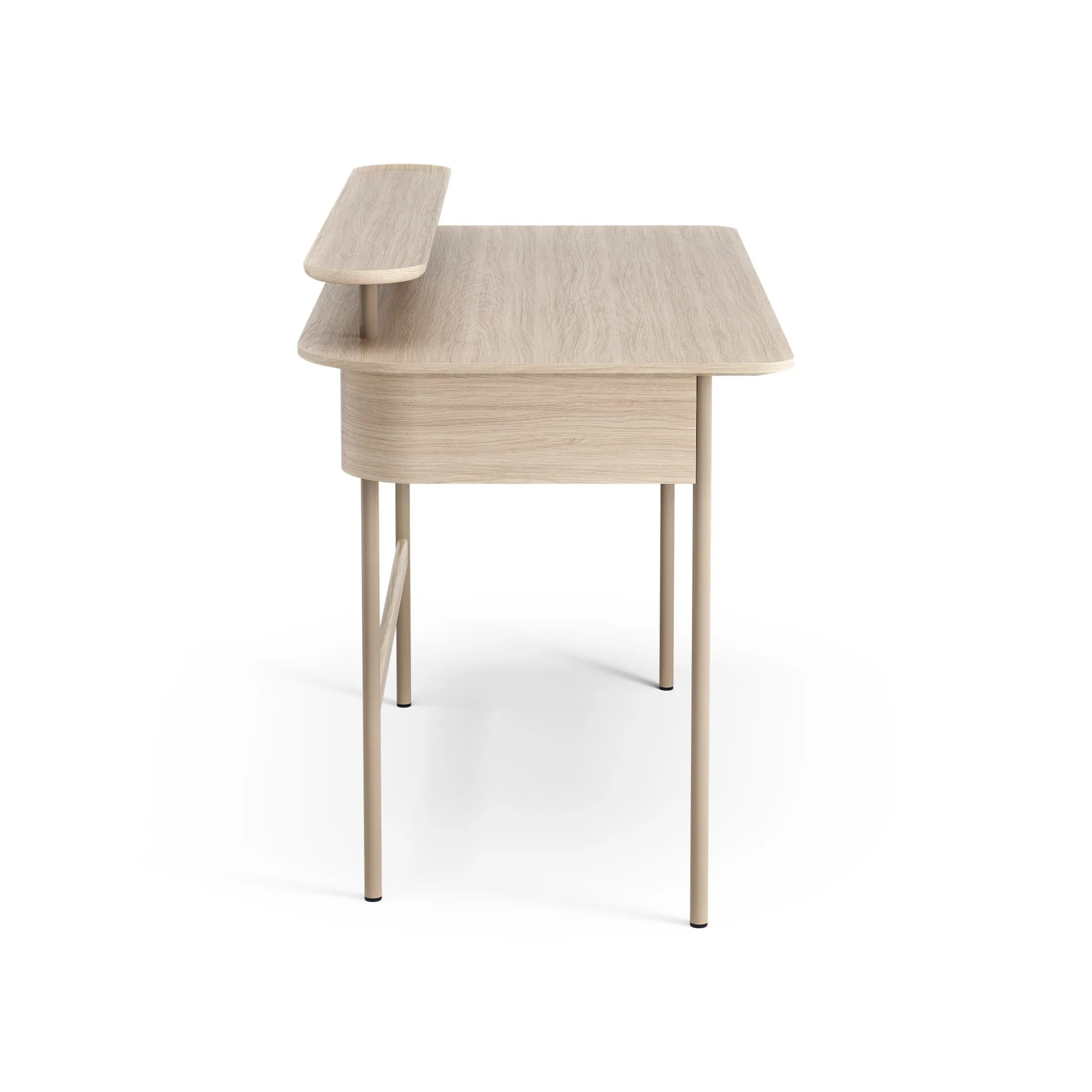 Luna desk with shelf, Oak white-pigmented Swedese