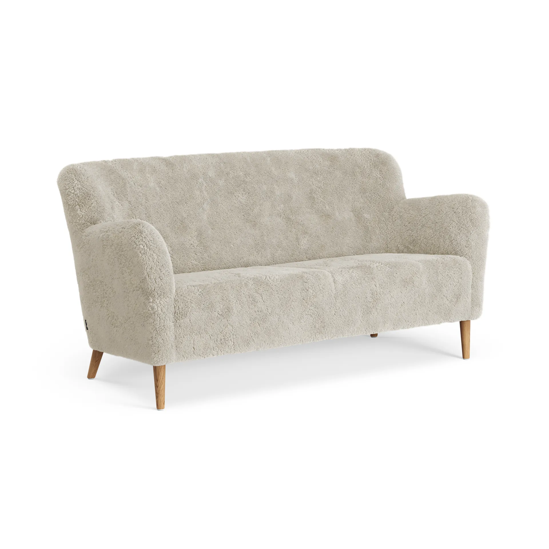 Nova 2-seater sofa sheepskin, Moonlight-oiled oak Swedese