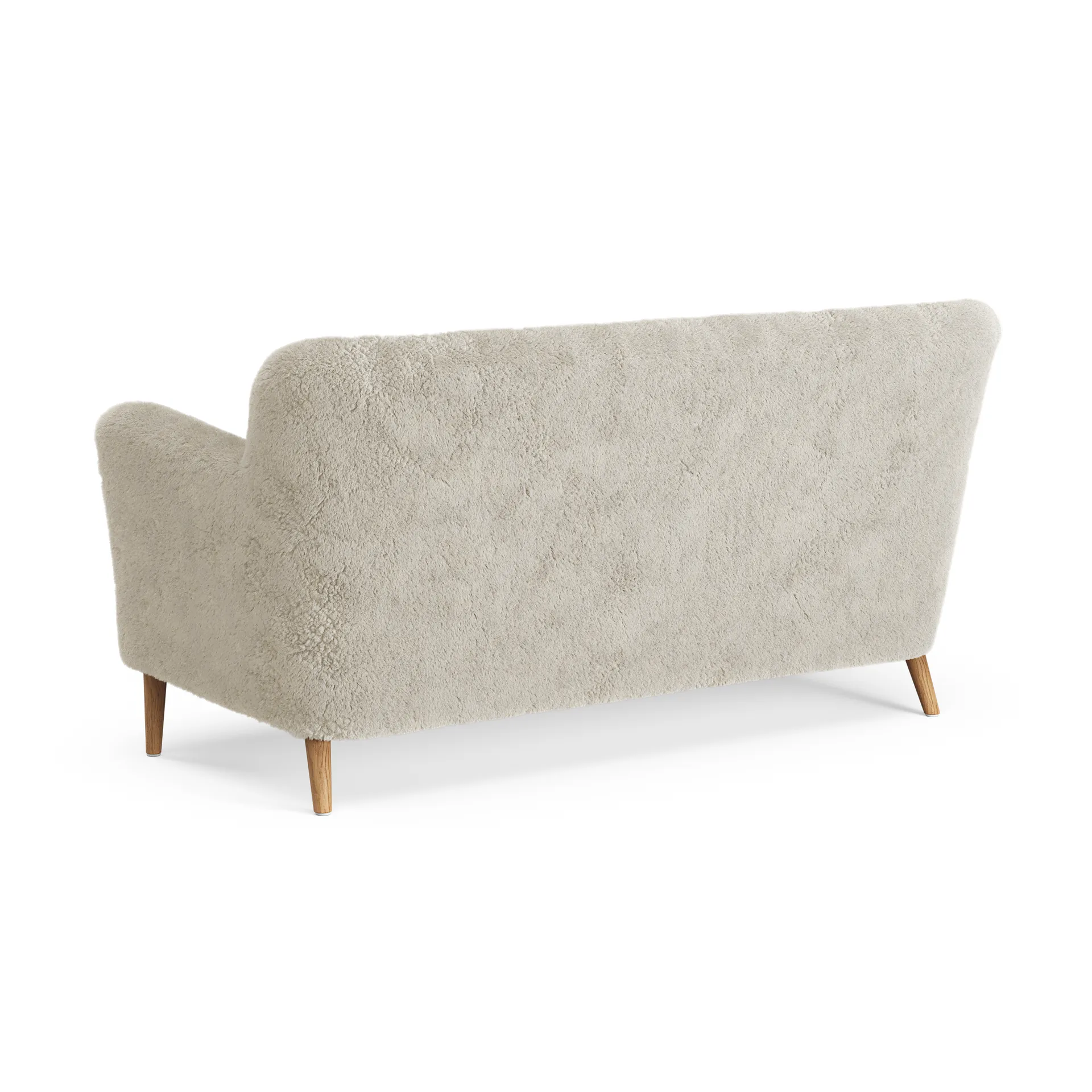 Nova 2-seater sofa sheepskin, Moonlight-oiled oak Swedese