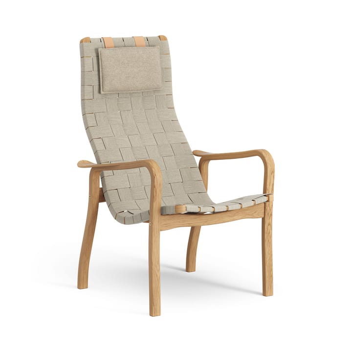 Primo arm chair high with neck cushion oiled oak - Natural - Swedese