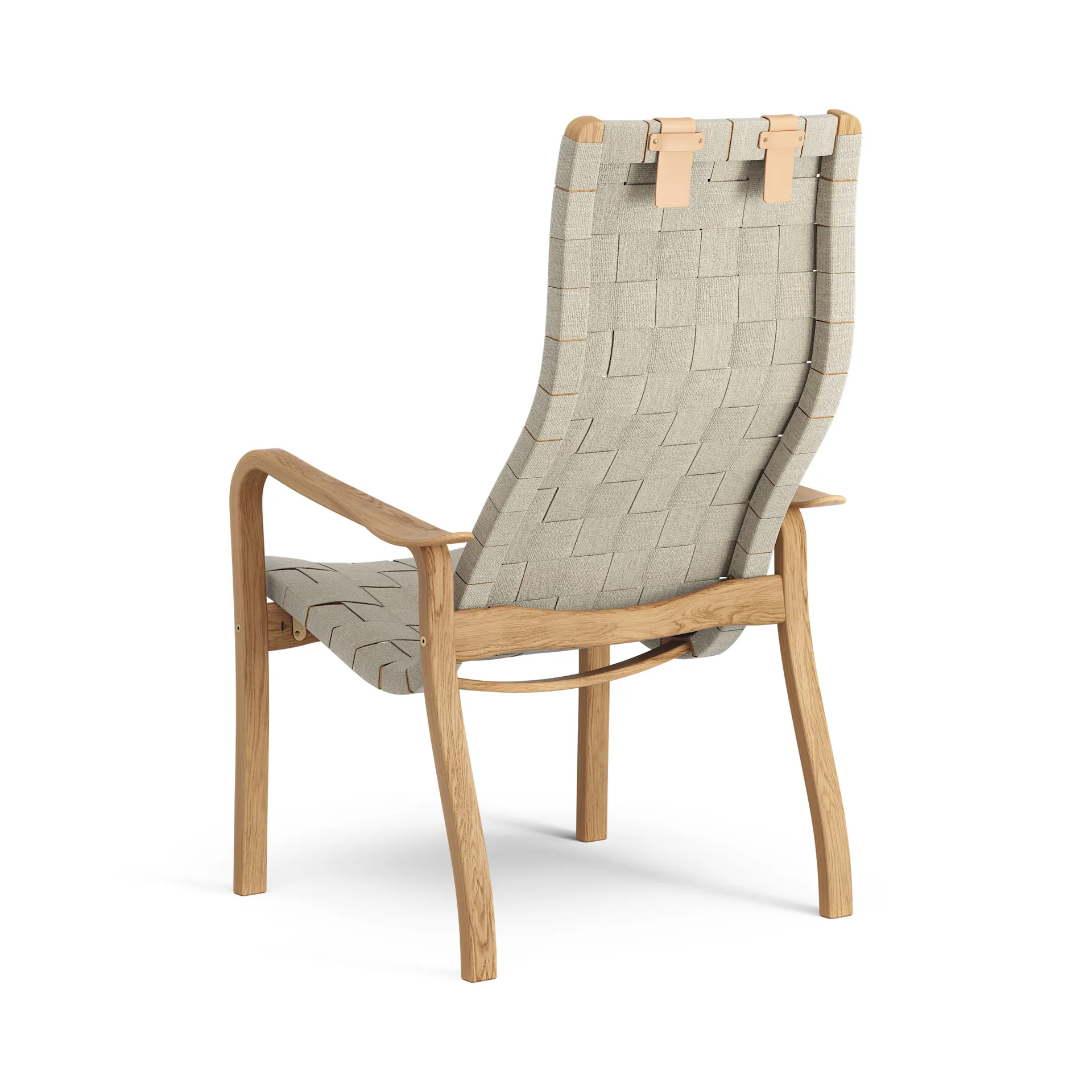 Primo arm chair high with neck cushion oiled oak, Natural Swedese