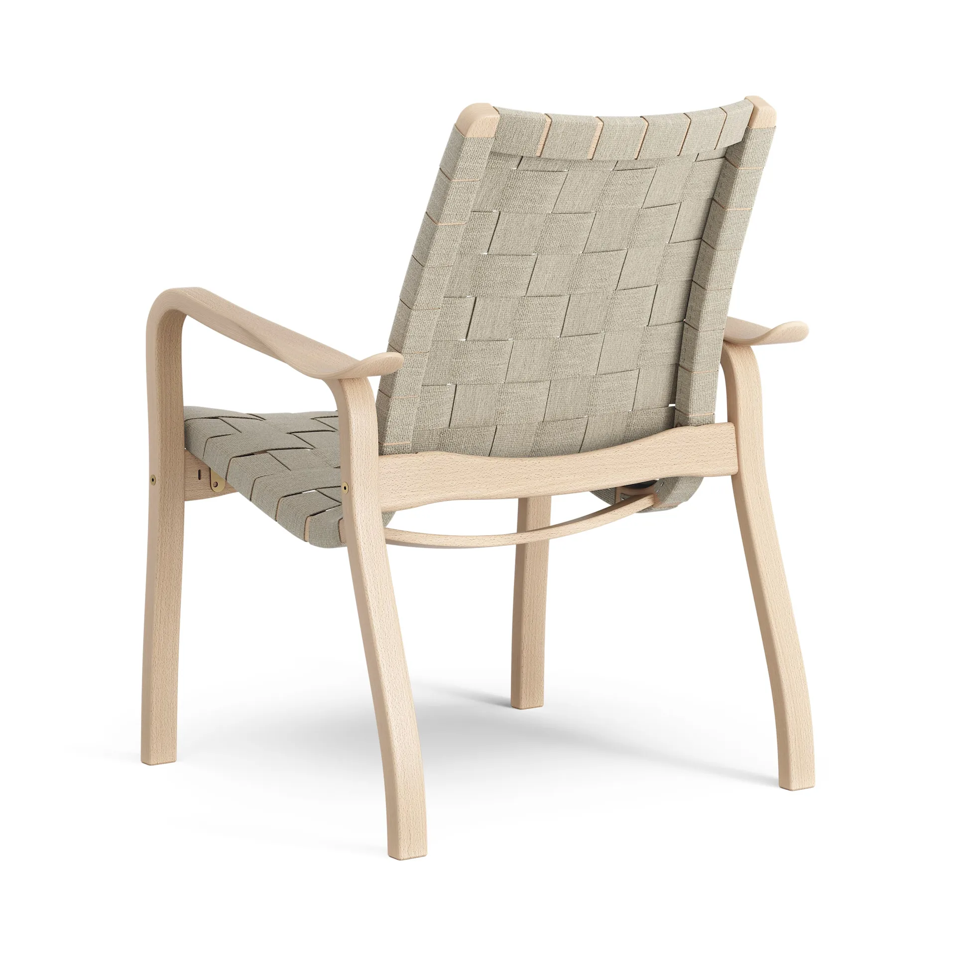 Primo arm chair low laquered beech, Natural Swedese