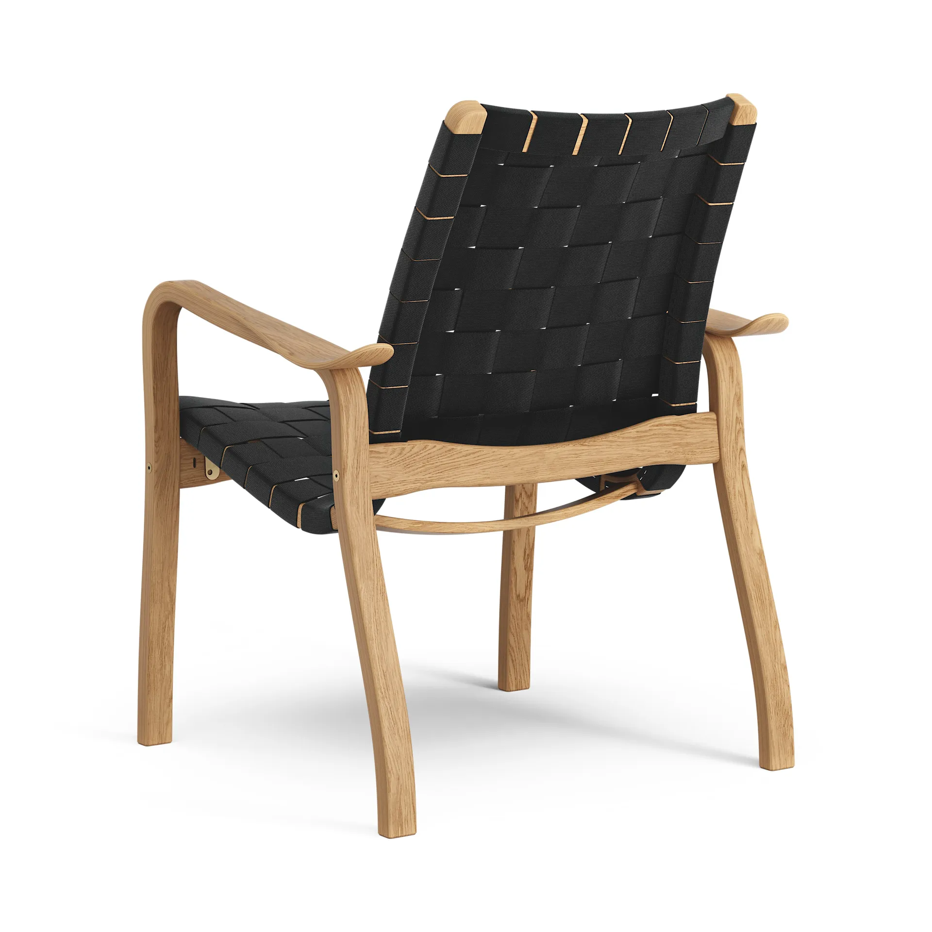 Primo arm chair low oiled oak, Black Swedese