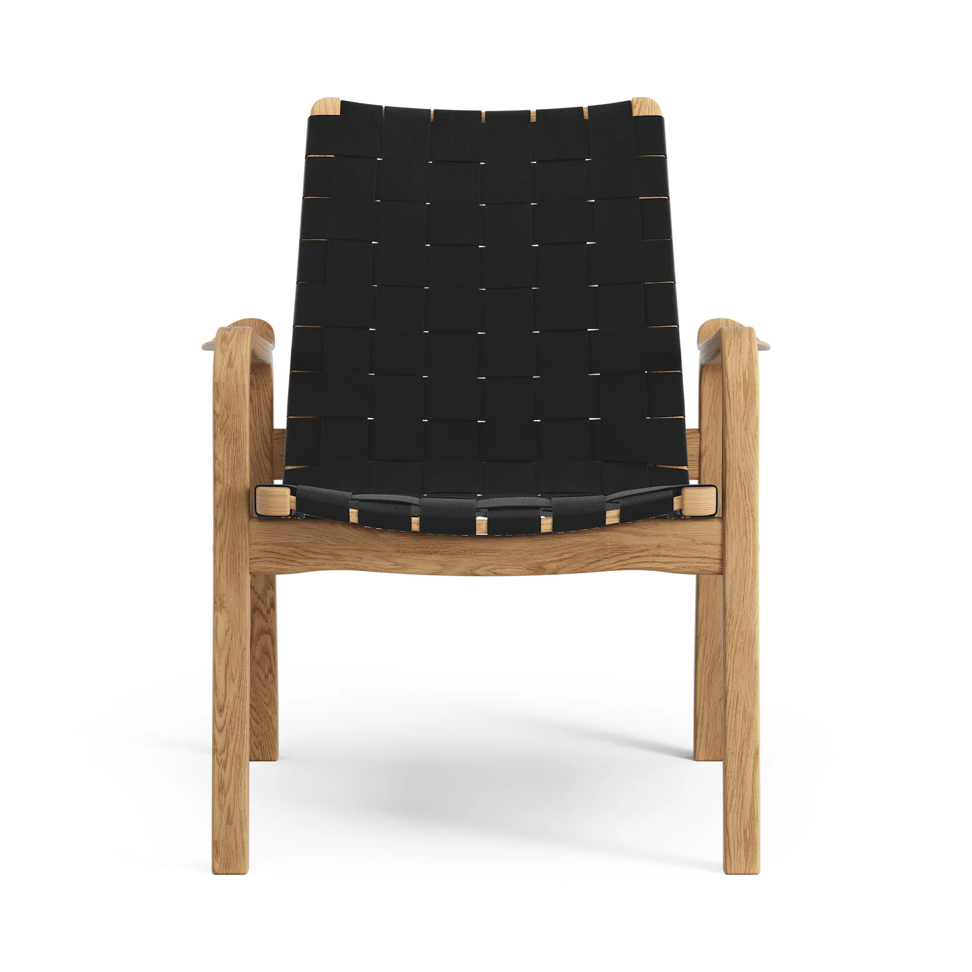 Primo arm chair low oiled oak, Black Swedese