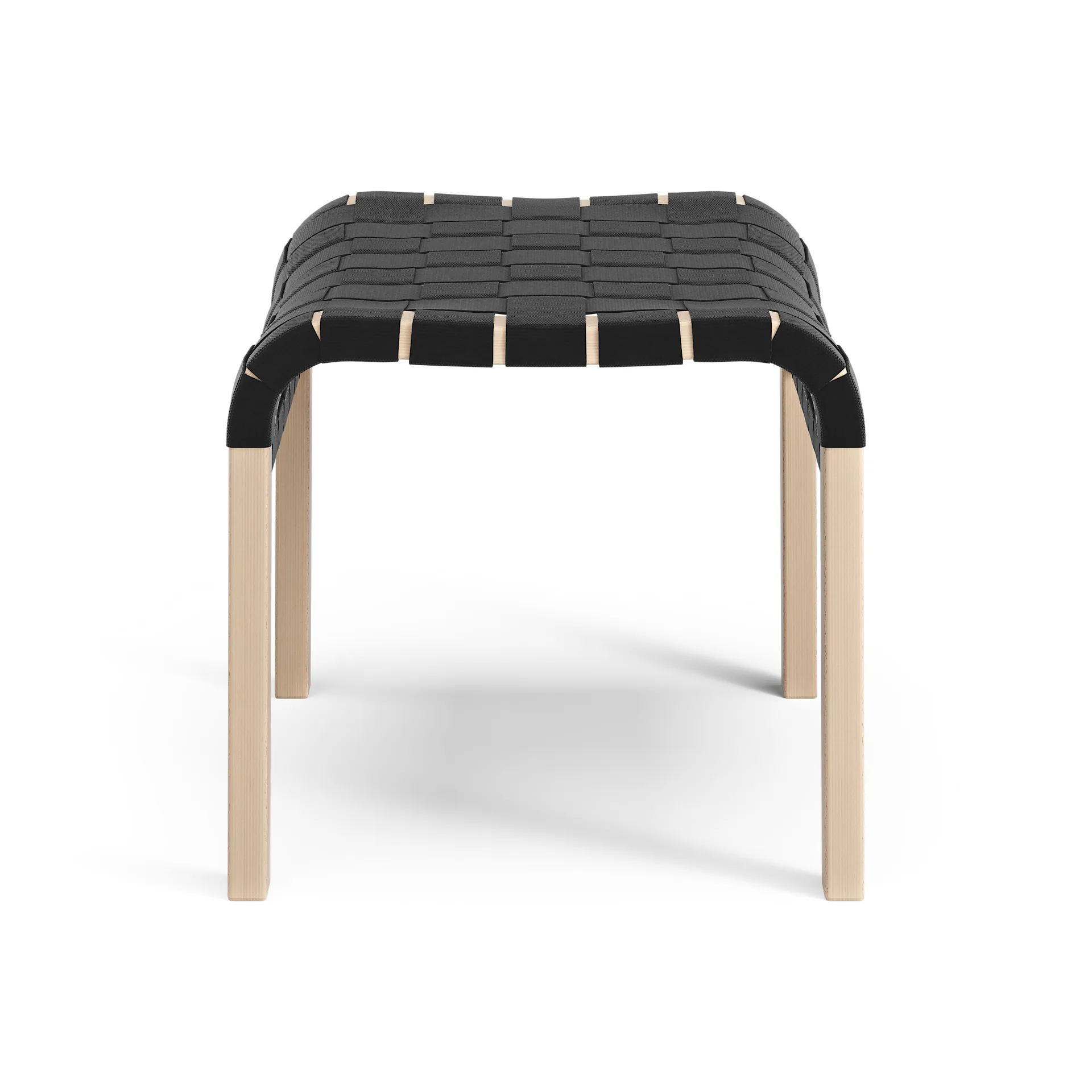 Primo foot stool laquered beech, Black Swedese