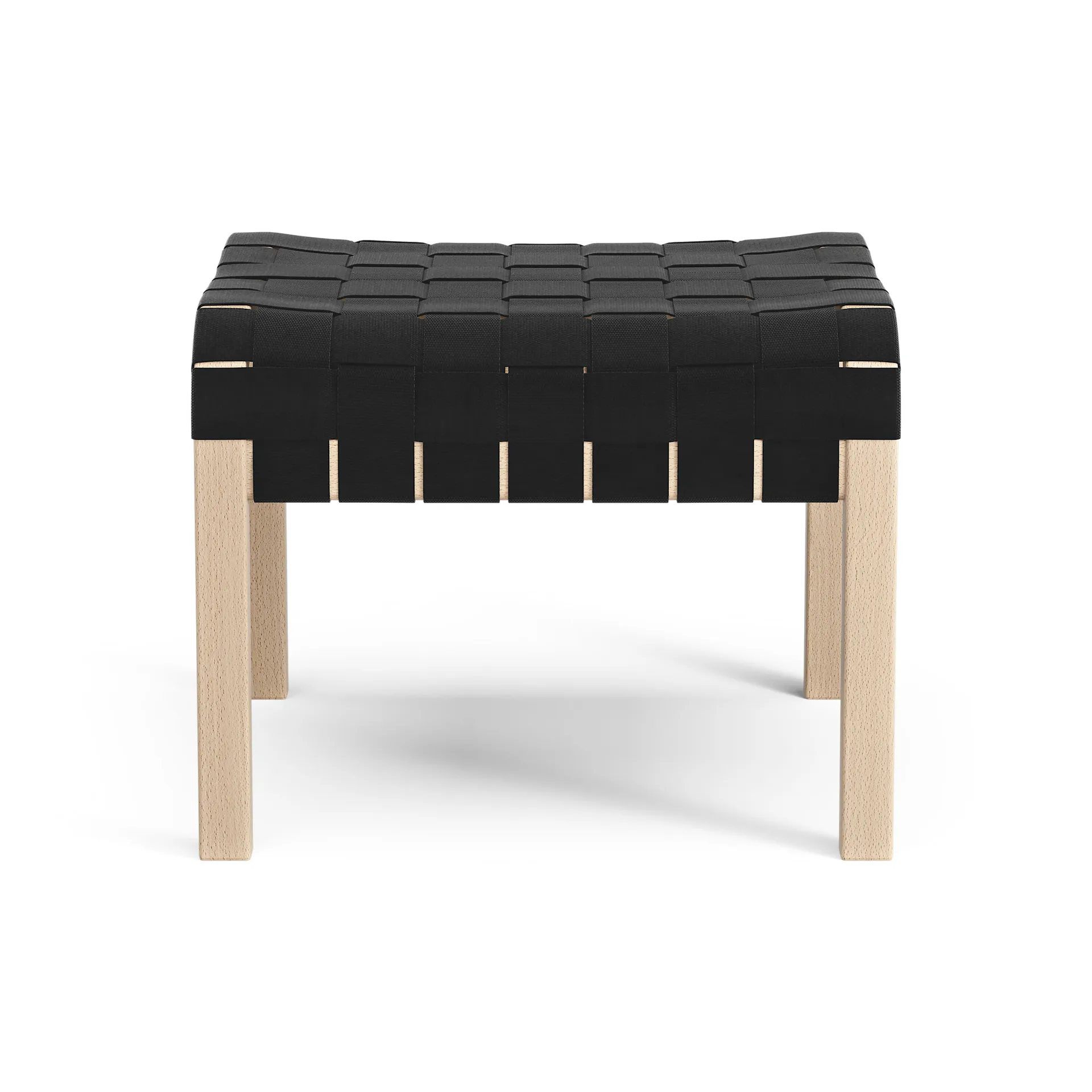 Primo foot stool laquered beech, Black Swedese