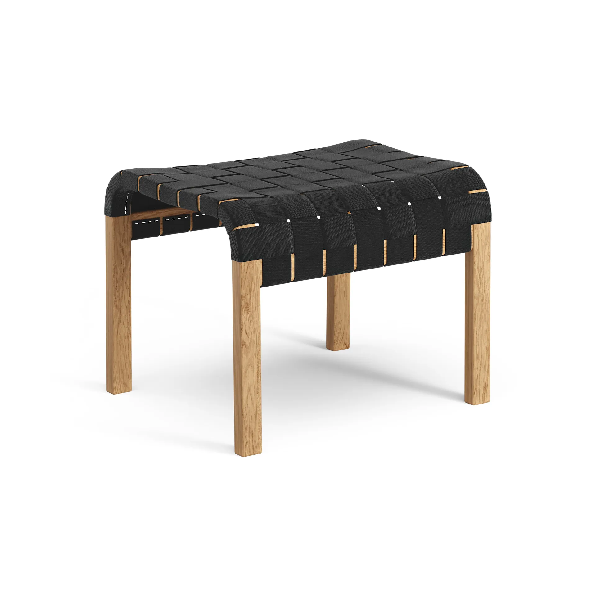 Primo foot stool oiled oak, Black Swedese