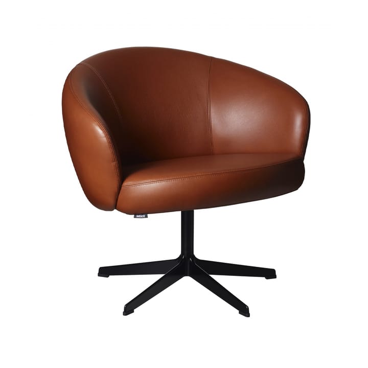 Rondino armchair - Leather elmosoft 33001 brown, black lacquered base - Swedese