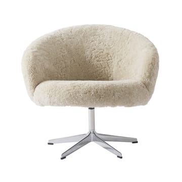 Rondino armchair - Sheepskin moonlight, polished aluminium - Swedese