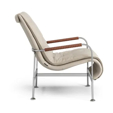 Serpentine armchair - Fabric Romo Linara Rye-chrome-tärnsjö Cognac - Swedese