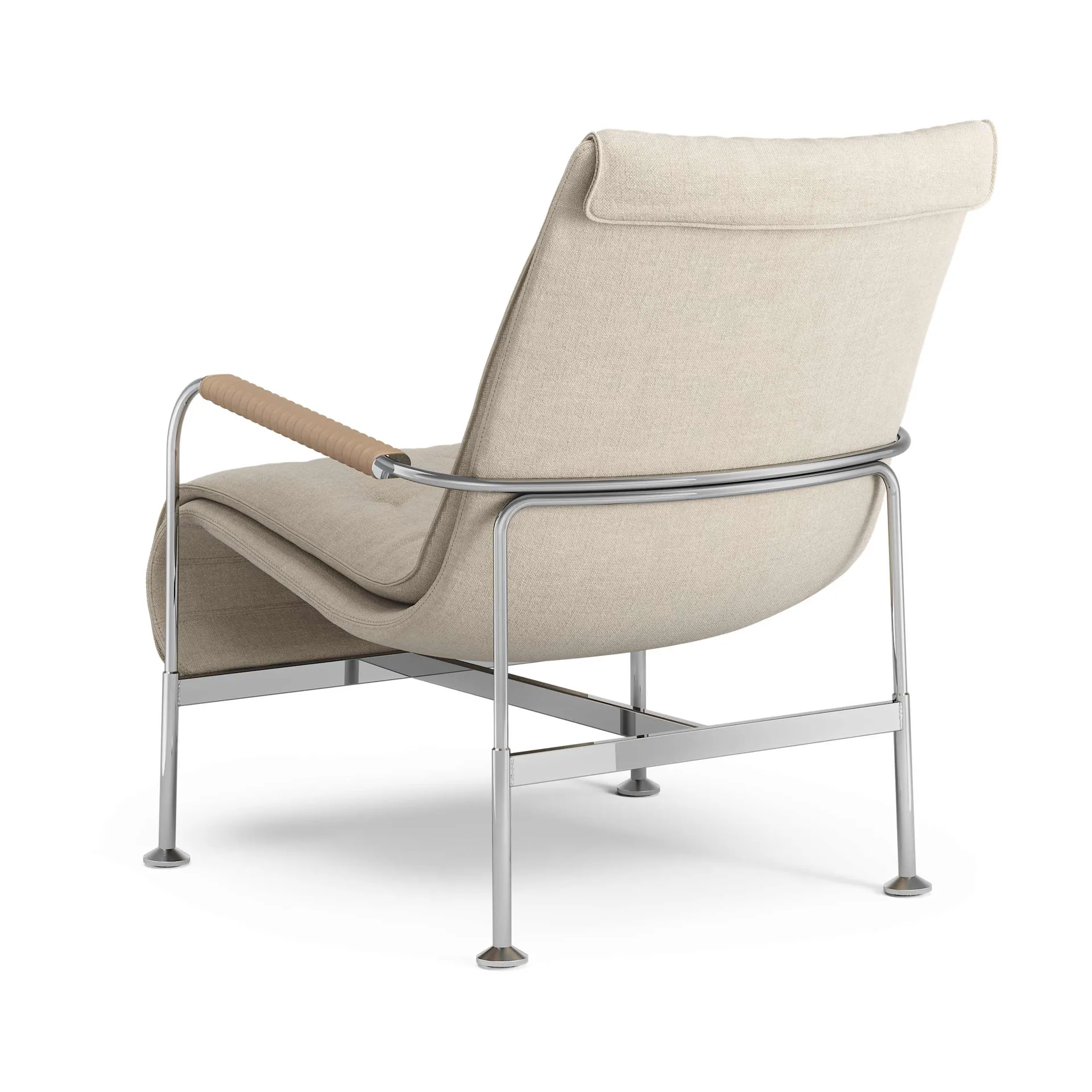 Serpentine armchair, Fabric Romo Linara Rye-chrome-tärnsjö Nature Swedese